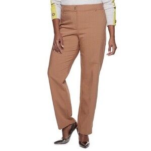 Women's NWT Apt. 9 Torie Straight Mid-Rise Dress Pants Tala Brown Plus Size 24W